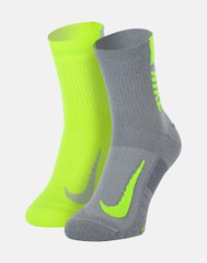 Шкарпетки Nike U NK MLTPLIER ANKLE 2PR сірий, зелений Уні 38-42 00000021254
