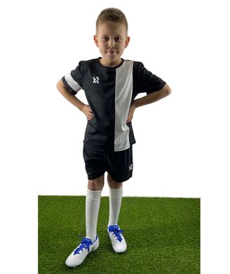 Дитяча футбольна форма X2 (футболка+шорти), розмір M (чорний/білий) DX2001BK/W-M DX2001BK/W