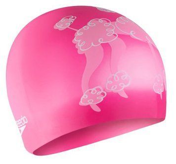 Шапка для плавання Speedo SLOGAN PRT CAP JU/JF/JM рожевий, білий Діт OSFM 8-0838616719