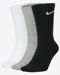 Шкарпетки Nike U NK EVERYDAY LTWT CREW 3PR чорний, білий, сірий Уні 46-50 00000007747