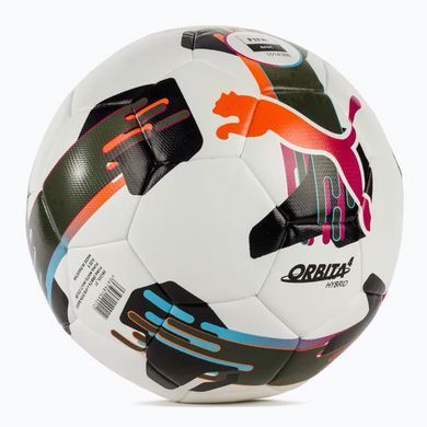 М'яч футбольний Puma Orbita 4 HYB (FIFA Basic) білий, чорний, болотний Уні 5 084326-01