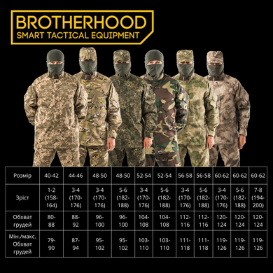 Кабель тактичний армійський для ВСУ Brotherhood Вудленд польовий 52-54/182-188 BH-T-T-W-52-182
