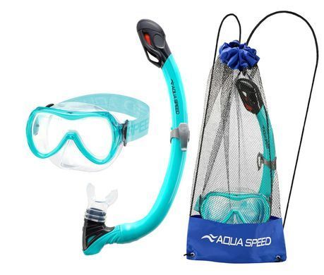 Набір маска і трубка Aqua Speed ALIZE FS + SAMOS 61091 бірюзовий Діт OSFM 621-04
