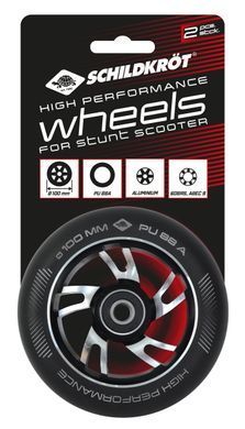 Колеса запасні для трюкового самокату Schildkr&ouml;t Hi Performance Wheels чорний Уні PU 100 мм 510981