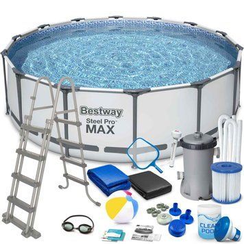 Каркасный бассейн 18в1 Bestway 56438, 457 x 122 см + машина для создания пузырей DM-56438-17W1