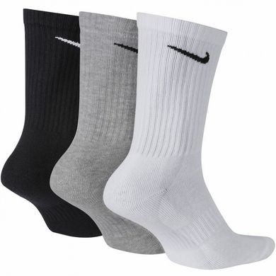 Шкарпетки Nike U NK EVERYDAY CUSH CREW 3PR чорний, білий, сірий Уні 34-38 00000014737