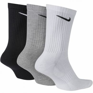 Шкарпетки Nike U NK EVERYDAY CUSH CREW 3PR чорний, білий, сірий Уні 46-50 SX7664-964