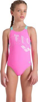 Купальник закритий для дівчат Arena TALES SWIMSUIT V BACK рожевий, бірюзовий дитячий 116 см (009085-980) 009085-980