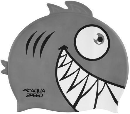 Шапка для плавання Aqua Speed ZOO Pirana 9701 піранья, сірий Діт OSFM 246-26