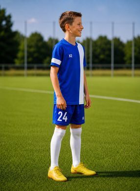 Дитяча футбольна форма X2 League (футболка+шорти), розмір L (синій/білий) DX2001BL/W