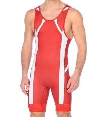 Трико борцівське Asics Wrestling Singlet червоний, білий Чол XS 157516-0023