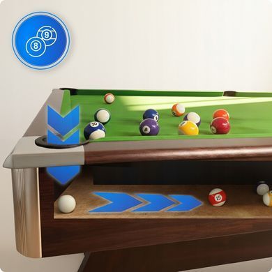 Бильярдный стол THUNDER BOLD-BROWN 9FT, 274 х 142 х 81 см BOLD-BROWN-9FT