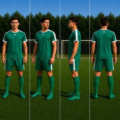 Футбольна форма X2 League (футболка+шорти), розмір S (зелений/білий) X2001GREE/WH