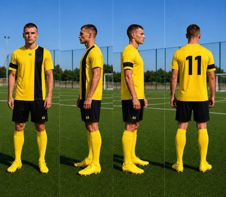 Футбольна форма X2 League (футболка+шорти), розмір S (жовтий/чорний) X2001YW/BK