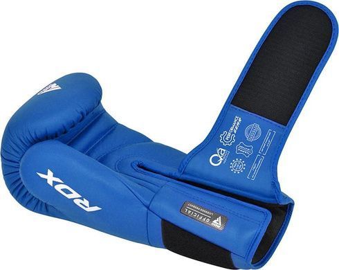Боксерские перчатки RDX BOXING GLOVES LEATHER IBA APPROVED-1 синий BGL-IBA-1U