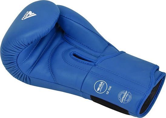 Боксерские перчатки RDX BOXING GLOVES LEATHER IBA APPROVED-1 синий BGL-IBA-1U
