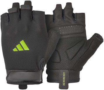 Рукавички для тренінгу Adidas Essential Training Gloves чорний, зелений Уні XS ADGB-15000GN