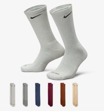 Шкарпетки Nike U NK ED PLS CSH CRW 6PR - 132 білий, сірий, синій, червоний, рожевий Чол 34-38 SX6897-905