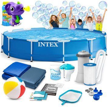 Бассейн каркасный 16в1 INTEX 28212, 366 x 76 см + машина для создания пузырей DM-28212-M