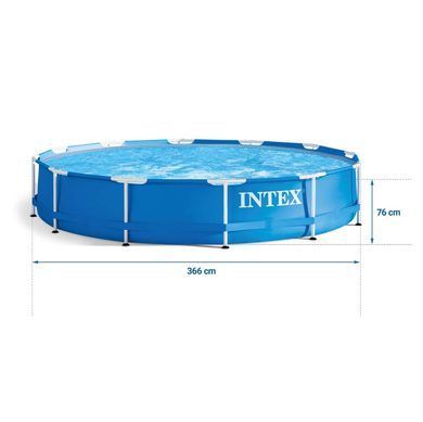 Басейн каркасний 16в1 INTEX 28212, 366 x 76 см + машина для створення бульбашок DM-28212-M