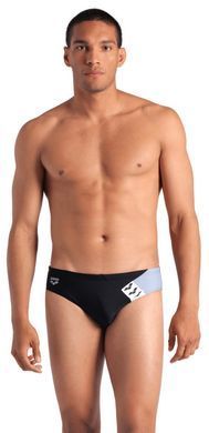 Плавки-сліпи для чоловікі Arena STRIPE SWIM BRIEFS чорний, сірий Чол 85 007929-550
