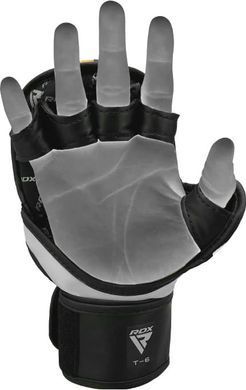 Тренировочные перчатки RDX GRAPPLING GLOVES REX T6 PLUS черный, желтый, белый S (GGR-T6Y) GGR-T6Y