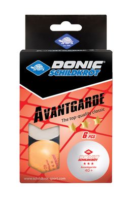 М'ячі для настільного тенісу (6 шт) Donic-Schildkrot 3*-Star Avantgarde, white 608530
