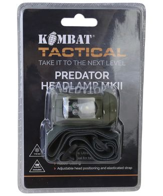 Ліхтарик налобний KOMBAT UK Predator Headlamp II kb-phl-olgr