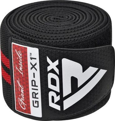 Бандаж для коліна RDX GYM KNEE WRAP R11 чорний, червоний One Size WAH-KR11BR