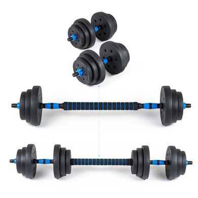 Гантелі розбірні бітумні THUNDER GYM-02 зі з'єднувачем для штанги, 2 x 10 кг GYM-02