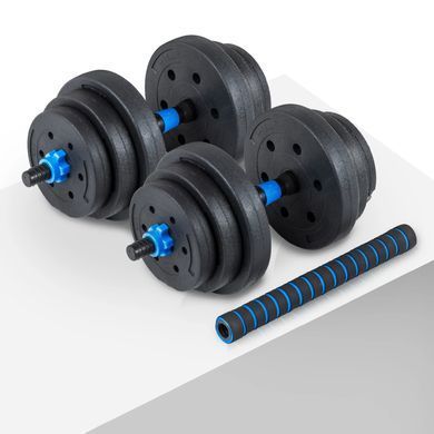 Гантелі розбірні бітумні THUNDER GYM-02 зі з'єднувачем для штанги, 2 x 10 кг GYM-02