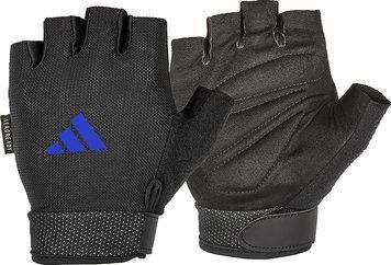 Перчатки для тренинга Adidas Essential Adjustable Gloves черный, синий M (ADGB-12434-NL) ADGB-12434-NL