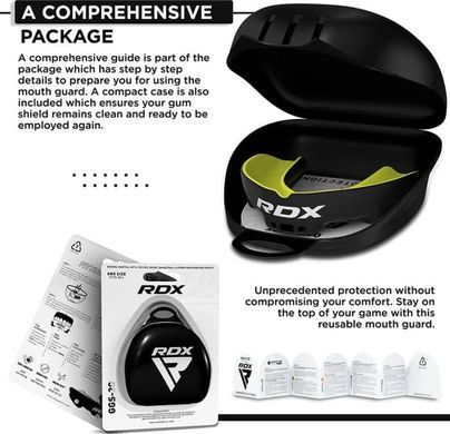 Капа RDX MOUTH GUARD ADULT чорний, зелений One Size GGS-3GNA