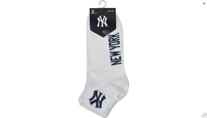 Шкарпетки New York Yankees 3 pk Quarter білий Уні 39-42 00000013096