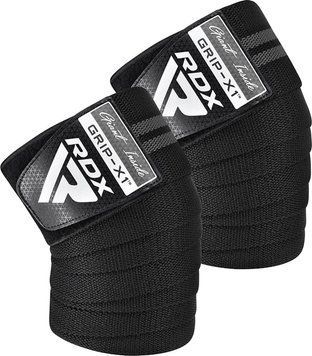 Бандаж для коліна RDX GYM KNEE WRAP R11 чорний, сірий One Size WAH-KR11BG