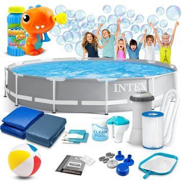 Бассейн каркасный 16в1 INTEX 26712, 366 x 76 см + машина для создания пузырей DM-26712-M