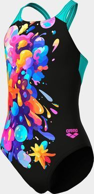Купальник для дівчаток Arena PAINTING SWIMSUIT V BACK чорний 010744-580