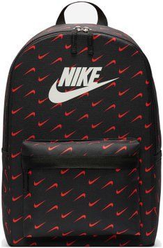 Рюкзак Nike NK HERITAGE BKPK - SWOOSH DROP 25L чорний, червоний Уні 43 х 30.5 х 15 см HF6995-010