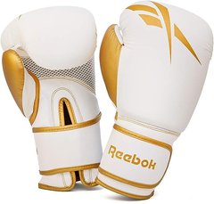 Боксерські рукавички Reebok Boxing Gloves білий, золото Чол 10 унцій 00000026259