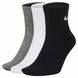 Шкарпетки Nike U NK EVERYDAY LTWT ANKLE 3PR чорний, білий, сірий Уні 38-42 00000015013 фото 1