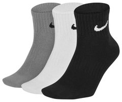 Шкарпетки Nike U NK EVERYDAY LTWT ANKLE 3PR чорний, білий, сірий Уні 46-50 00000006570