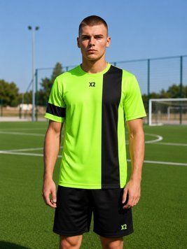 Футбольная форма X2 League (футболка+шорты), размер S (салатовый/черный) X2001LG/BK