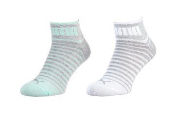 Шкарпетки Puma UNISEX QUARTER 2P сірий, білий, ментоловий Уні 39-42 101002001-025