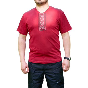 Футболка вишиванка чоловіча Brotherhood Tactical червоний XL BH-T-TSHT-R-XL
