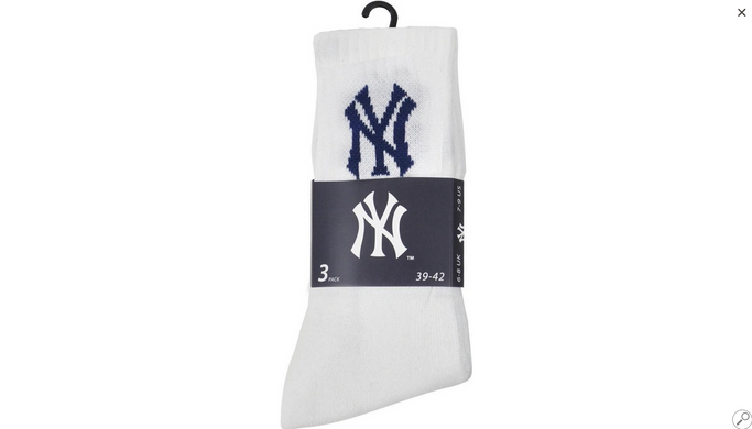 Шкарпетки New York Yankees 3 pk Crew білий Уні 39-42 00000013085