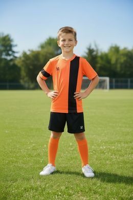 Дитяча футбольна форма X2 League (футболка+шорти), розмір S (оранжевий/чорний) DX2001OR/BK-S DX2001OR/BK
