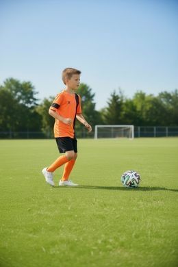 Дитяча футбольна форма X2 League (футболка+шорти), розмір S (оранжевий/чорний) DX2001OR/BK-S DX2001OR/BK