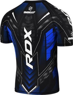 Футболка компресійна RDX COMPRESSION SHIRT HALF SLEEVES IMMAF-1 чорний, синій M CSH-IMF-1U