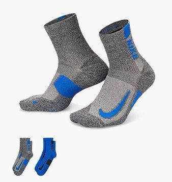 Шкарпетки Nike U NK MLTPLIER ANKLE 2PR - 144 сірий, синій Уні  SX7556-937