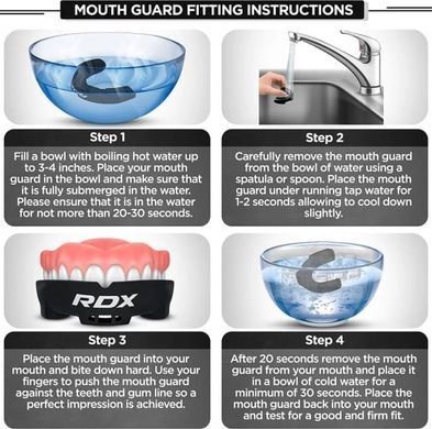Капа RDX MOUTH GUARD JUNIOR чорний, червоний One Size GGS-3GRJ